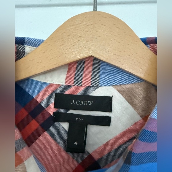 J. Crew Women’s Classic Fit Boy Shirt in Blue Pacey Plaid - Picture 6 of 9
